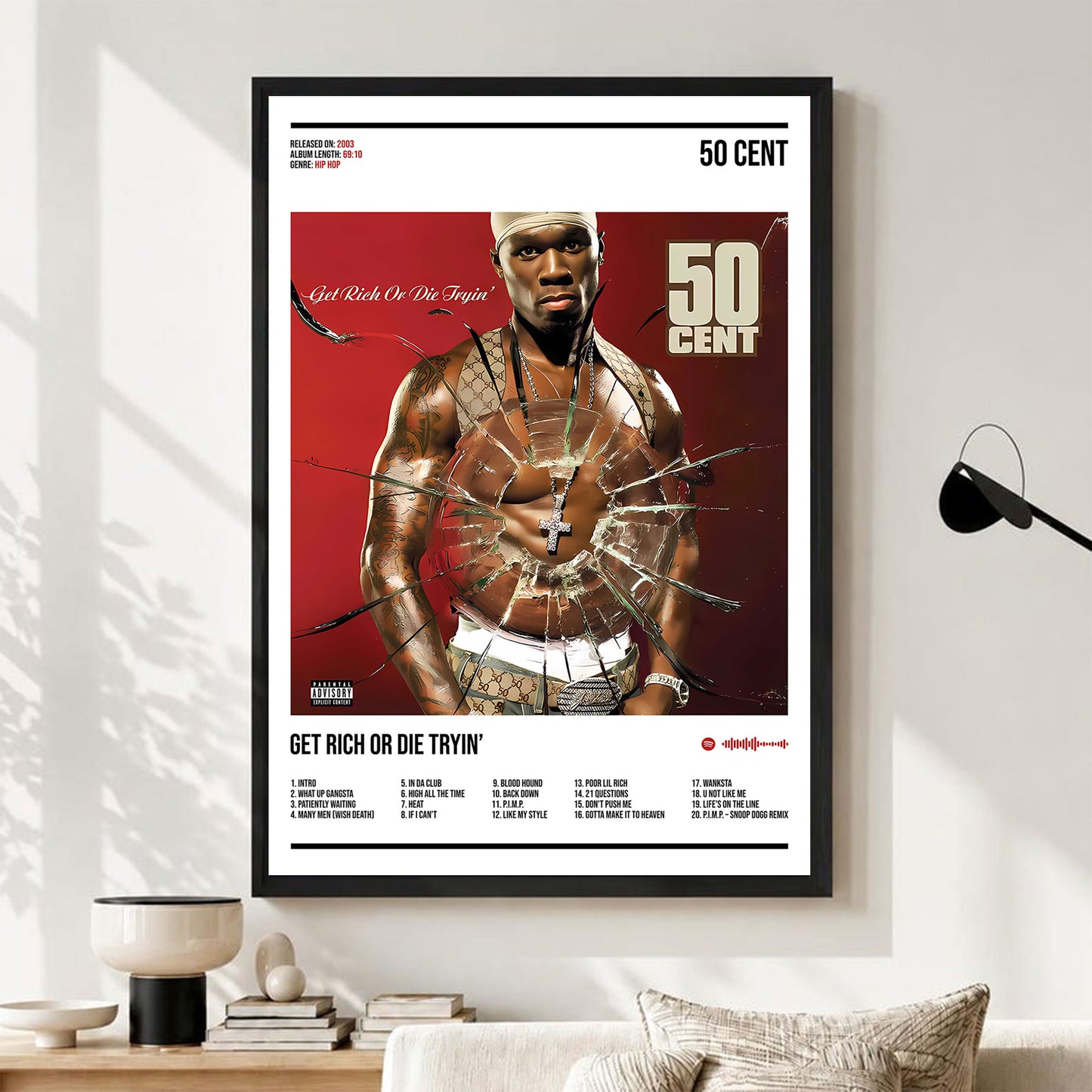50 Cent "Get Rich or Die Tryin" Album Decor Poster (Digital Download)