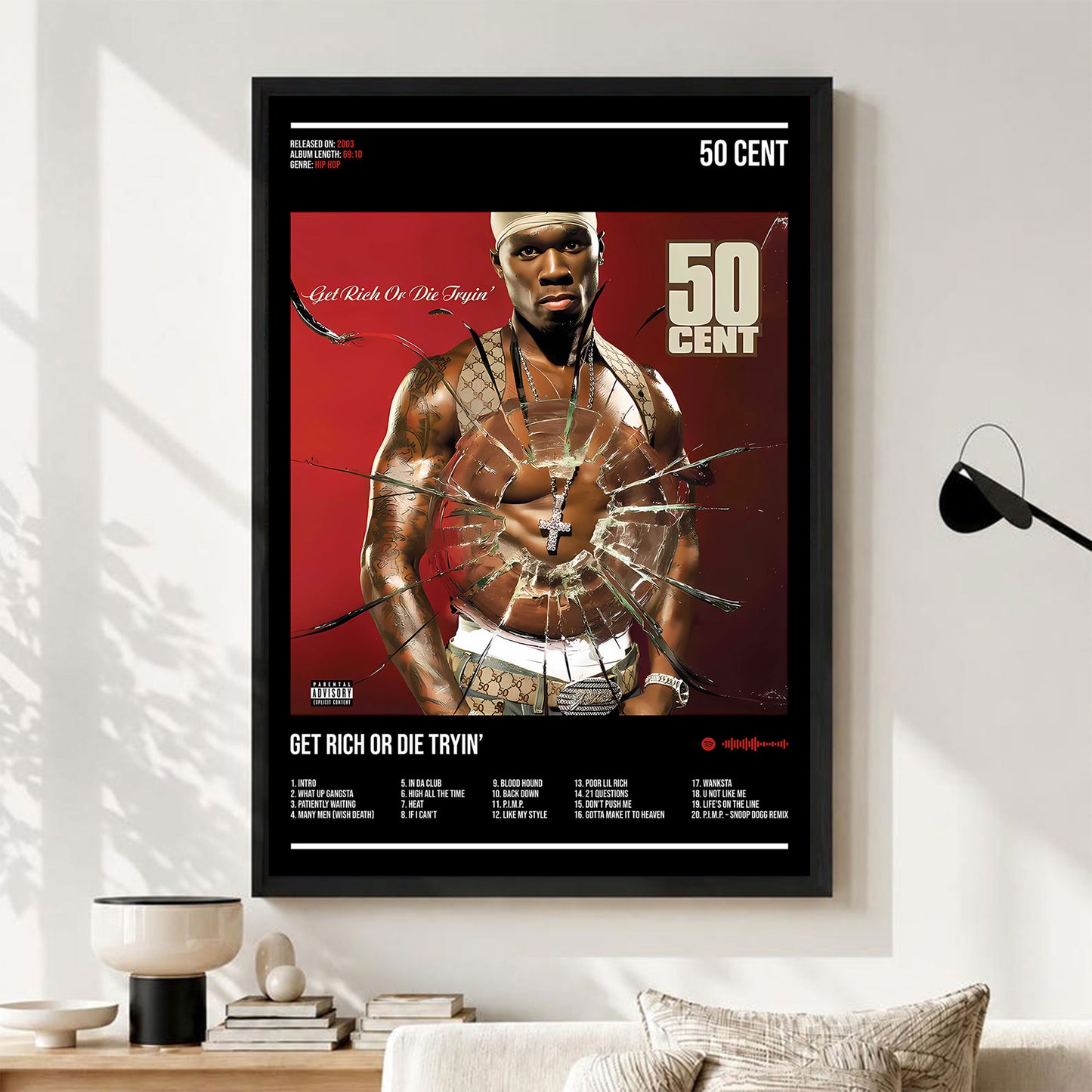 50 Cent "Get Rich or Die Tryin" Album Decor Poster (Digital Download)