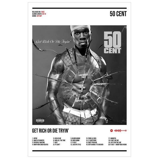 50 Cent "Get Rich or Die Tryin" Album Decor Poster (Digital Download)