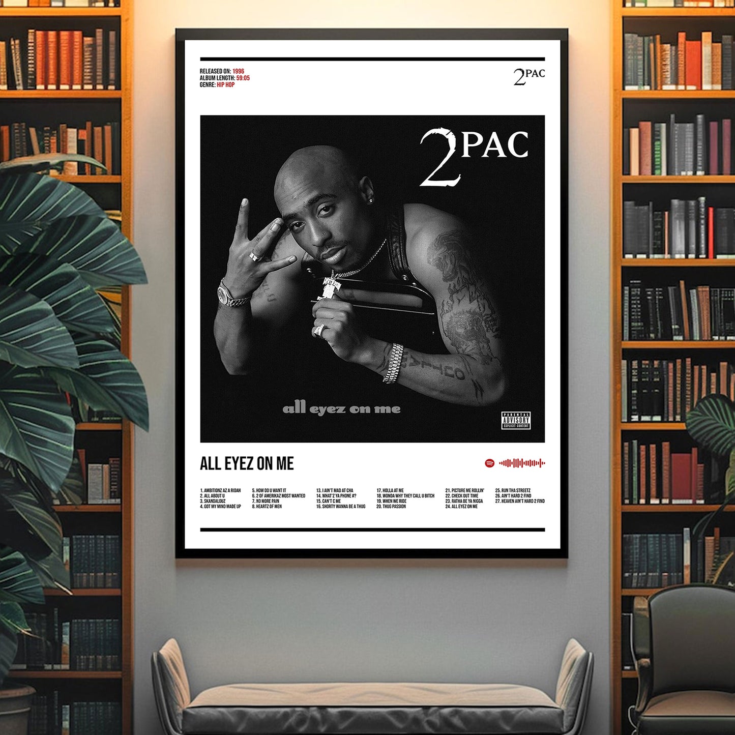 2Pac "All Eyez On Me" Album Decor Poster (Digital Download)