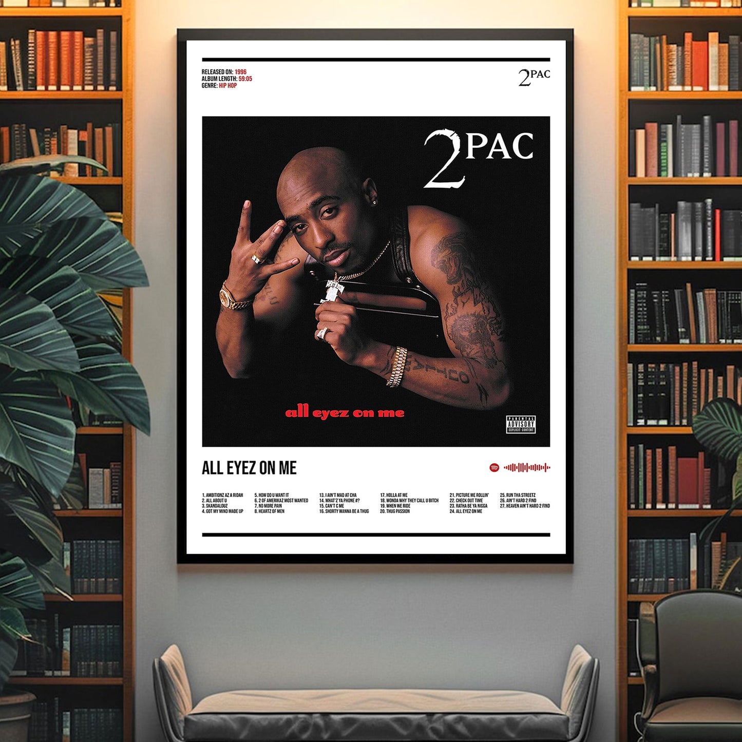 2Pac "All Eyez On Me" Album Decor Poster (Digital Download)