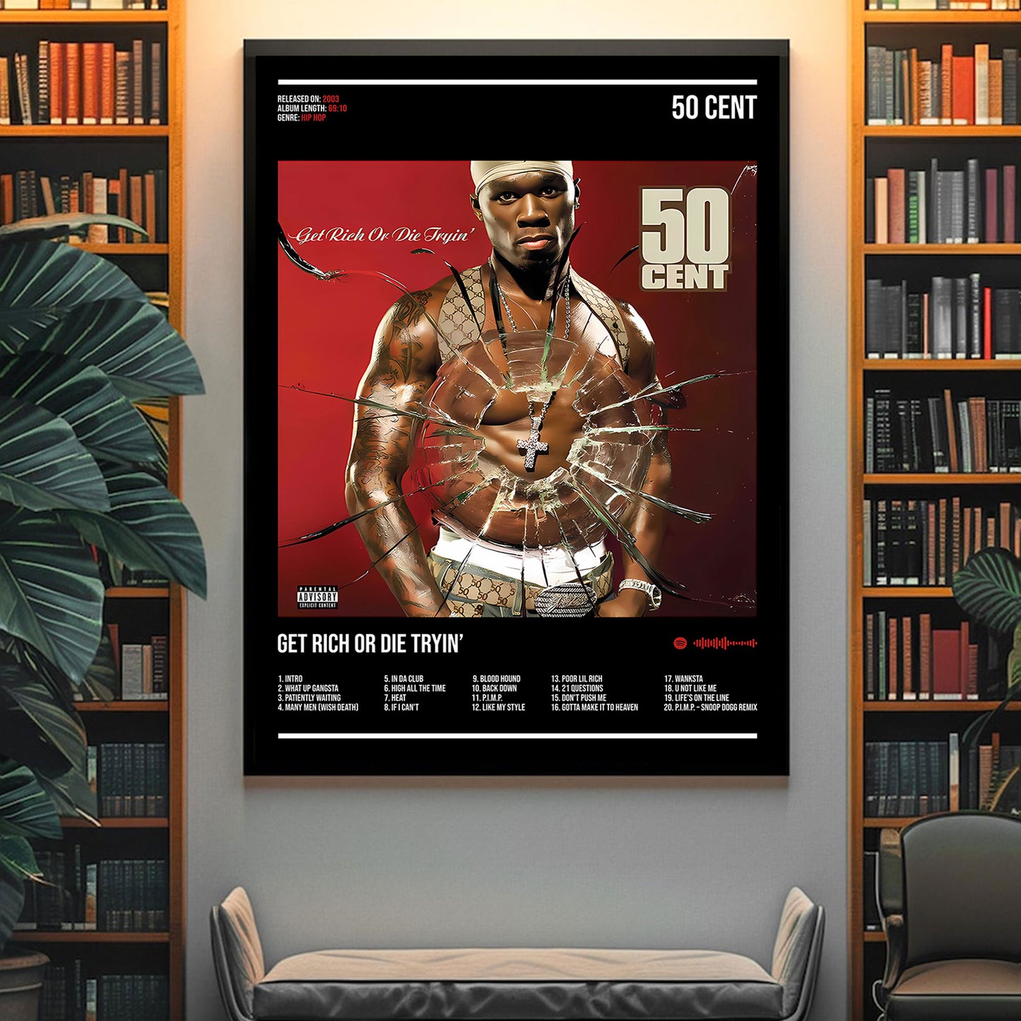 50 Cent "Get Rich or Die Tryin" Album Decor Poster (Digital Download)