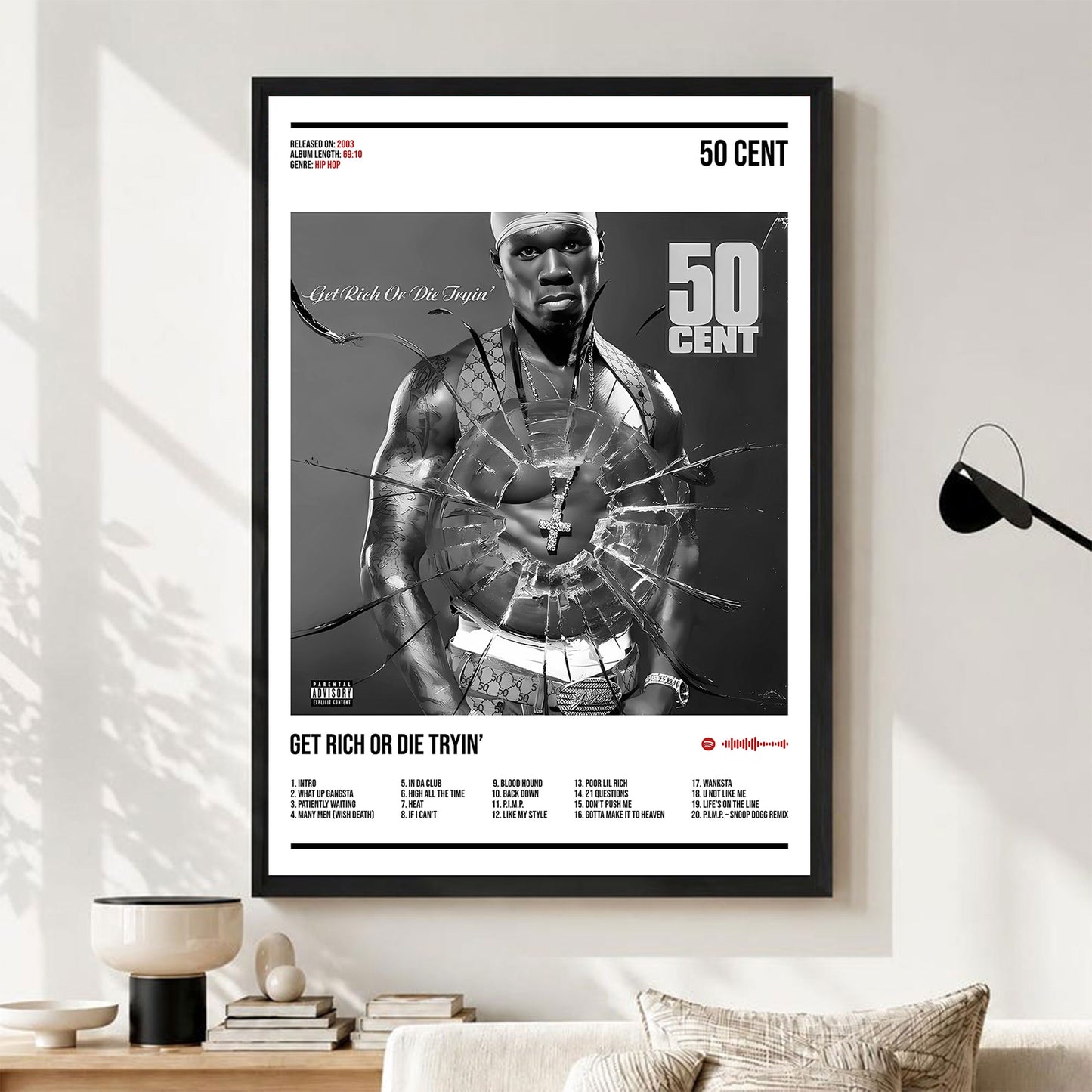 50 Cent "Get Rich or Die Tryin" Album Decor Poster (Digital Download)