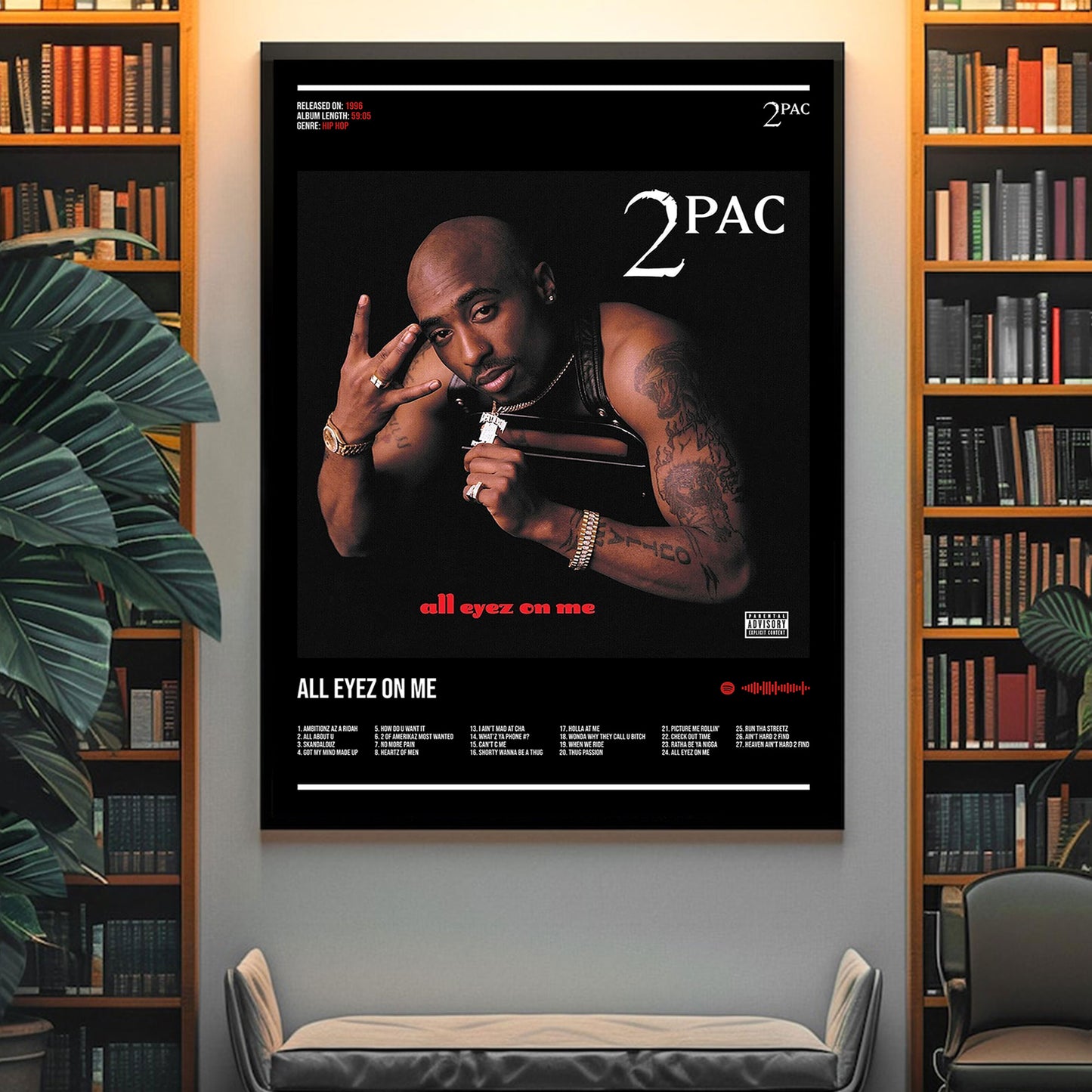 2Pac "All Eyez On Me" Album Decor Poster (Digital Download)