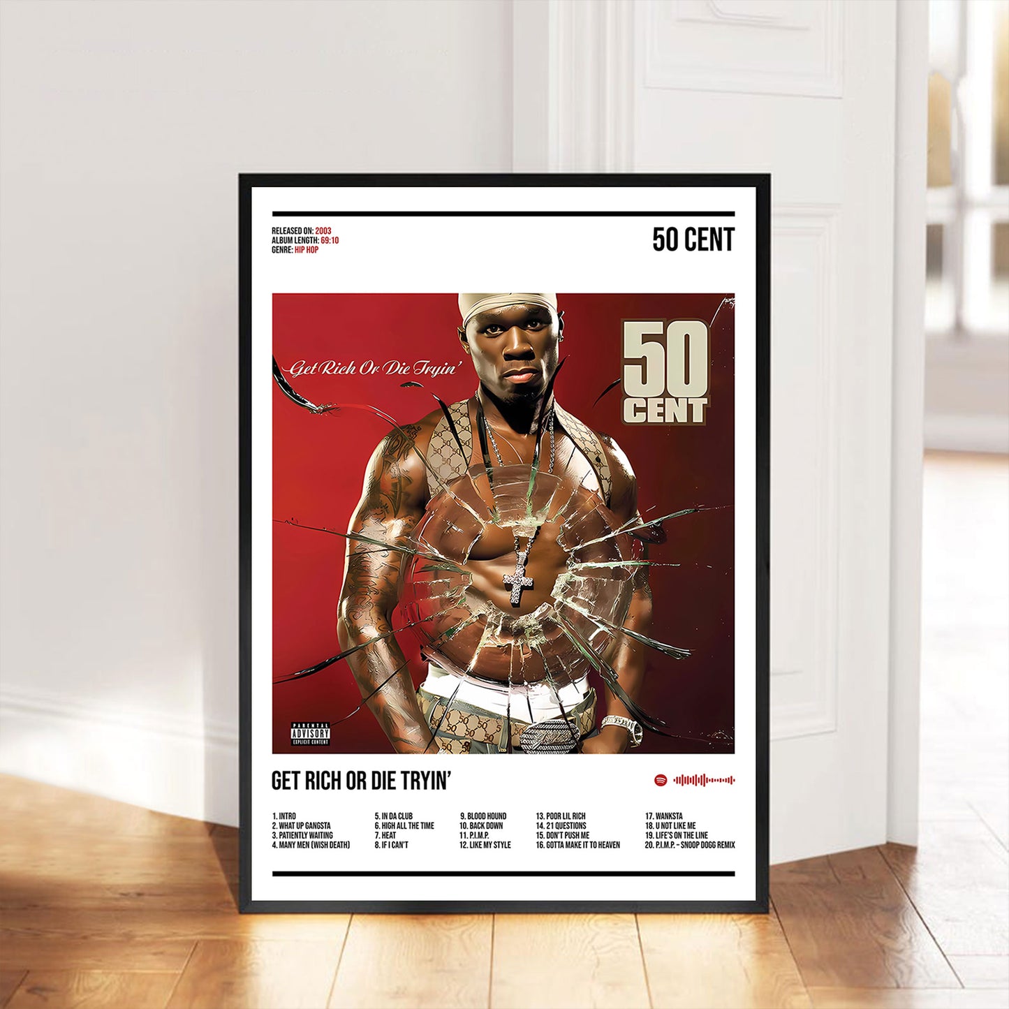 50 Cent "Get Rich or Die Tryin" Album Decor Poster (Digital Download)