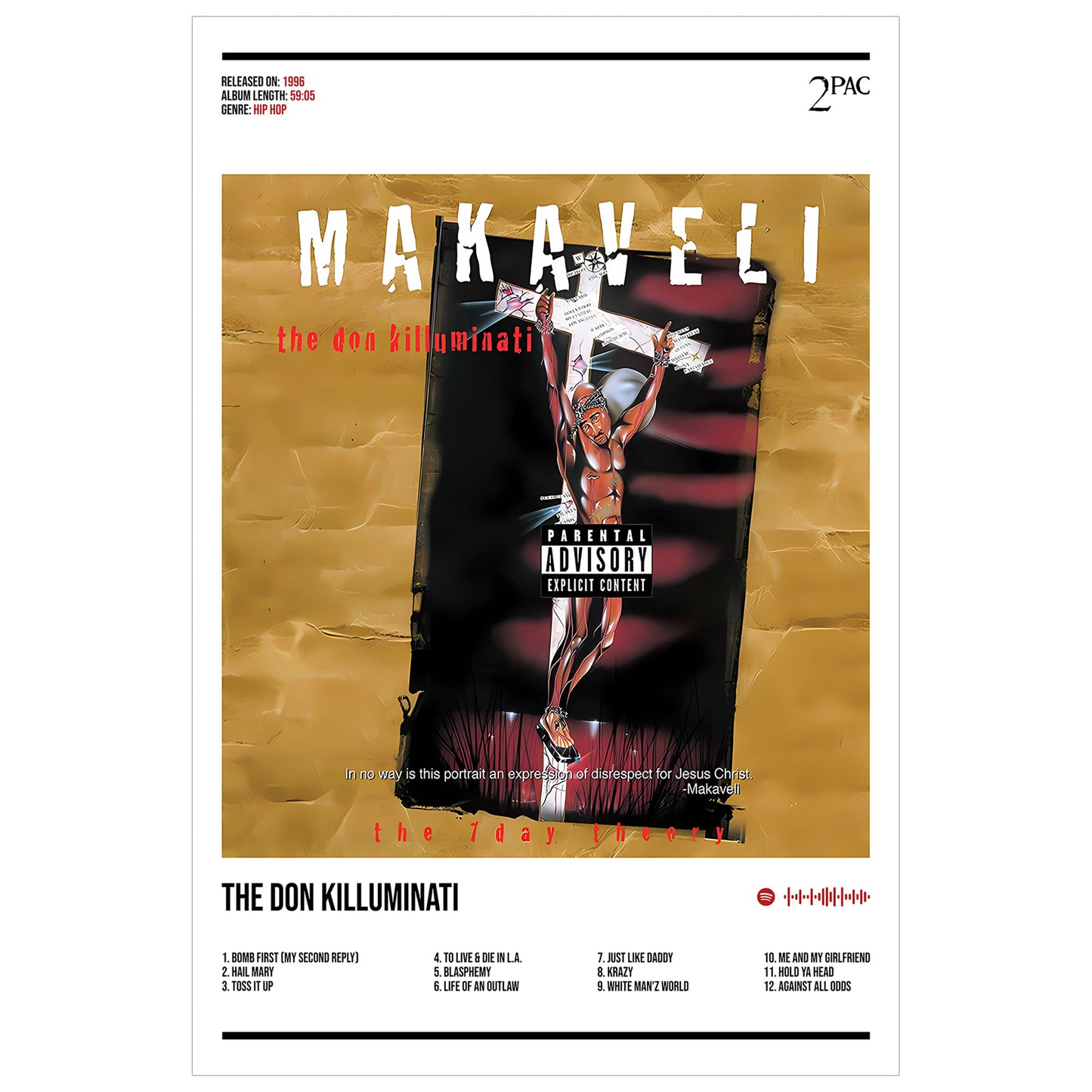 2Pac "Makaveli" Album Decor Poster (Digital Download)