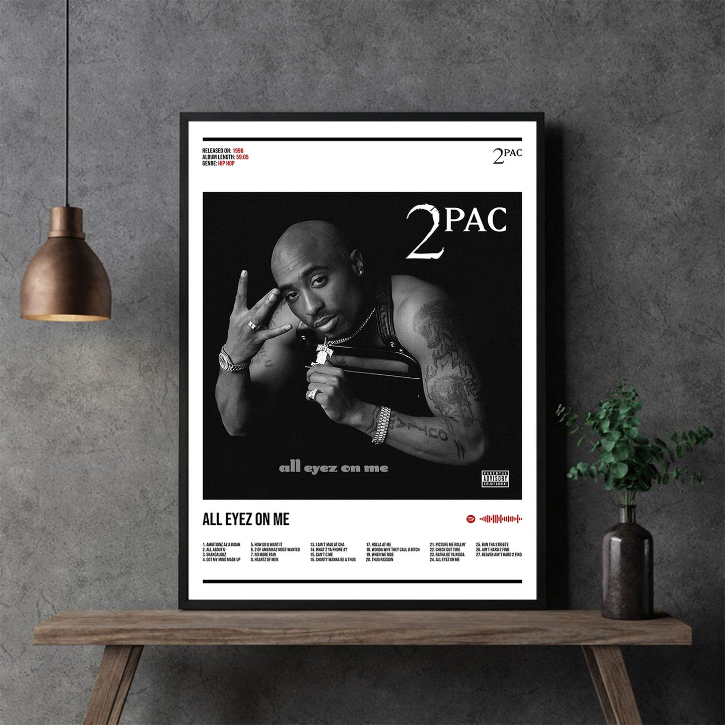 2Pac "All Eyez On Me" Album Decor Poster (Digital Download)
