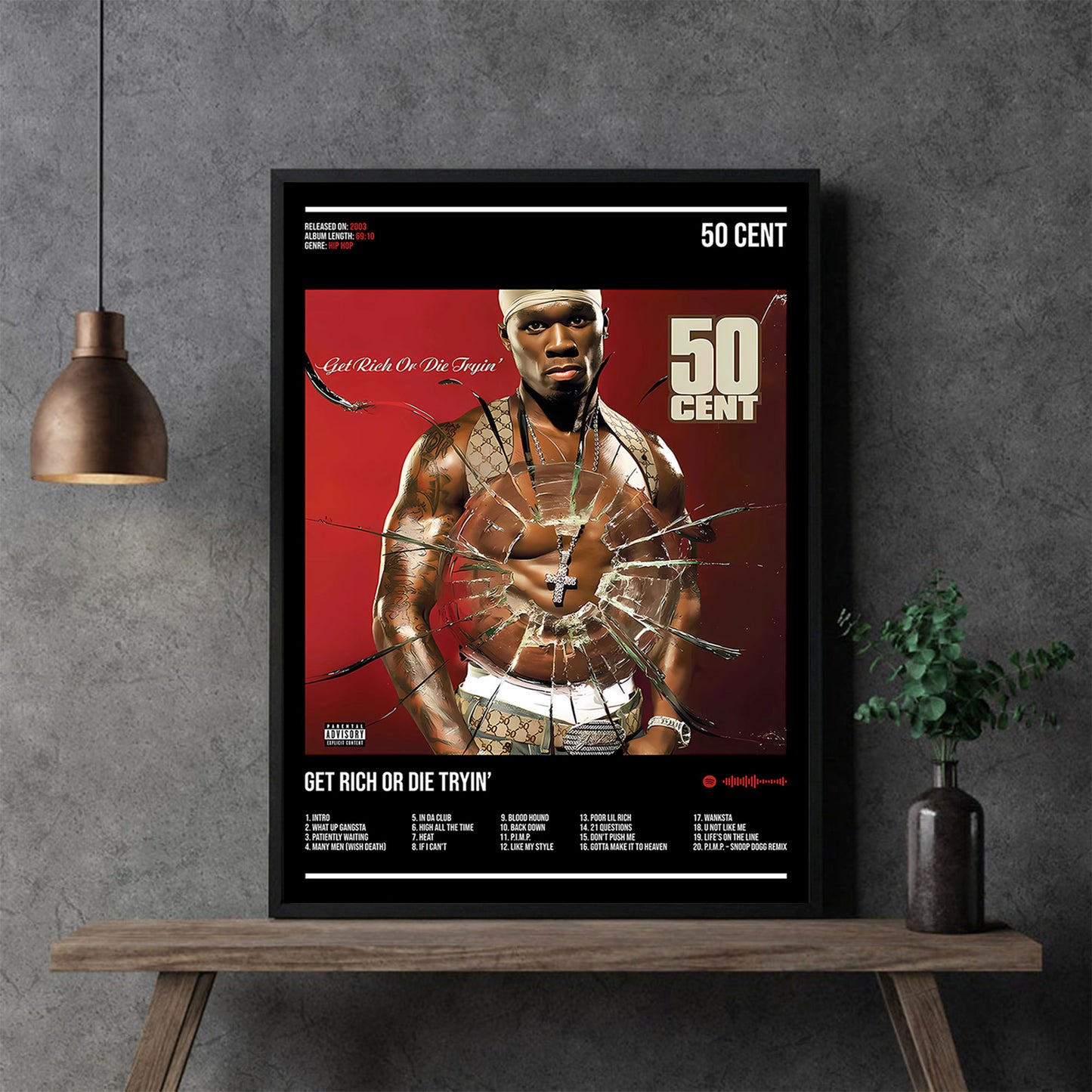 50 Cent "Get Rich or Die Tryin" Album Decor Poster (Digital Download)