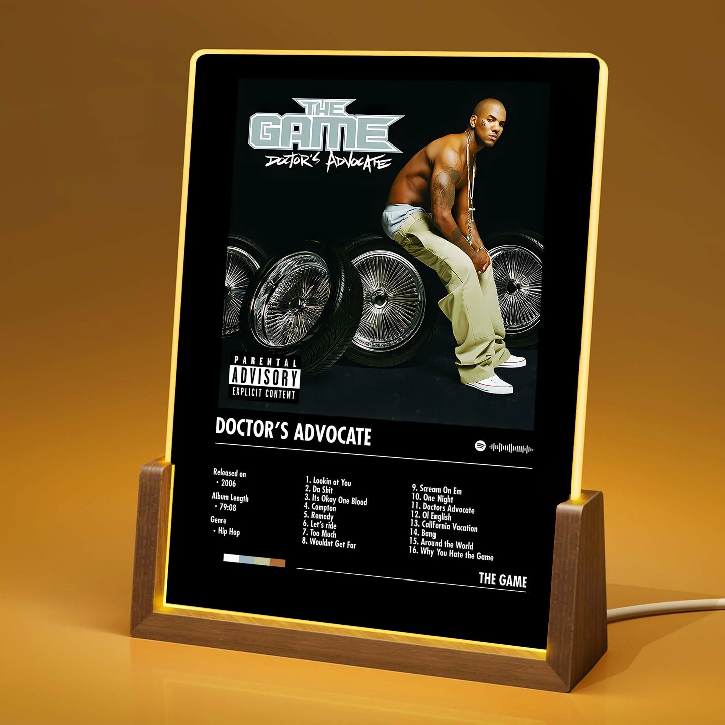 The Game "Doctor's Advocate" Album Decor Acrylic LED Frame