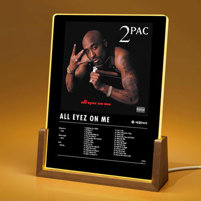 2Pac "All Eyez On Me" Album Decor Acrylic LED Frame