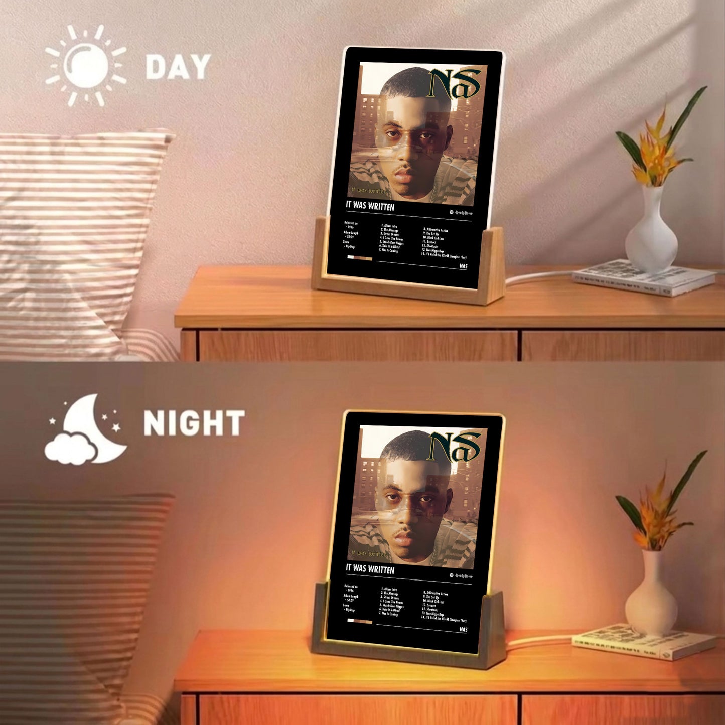 Nas "It Was Written" Album Decor Acrylic LED Frame