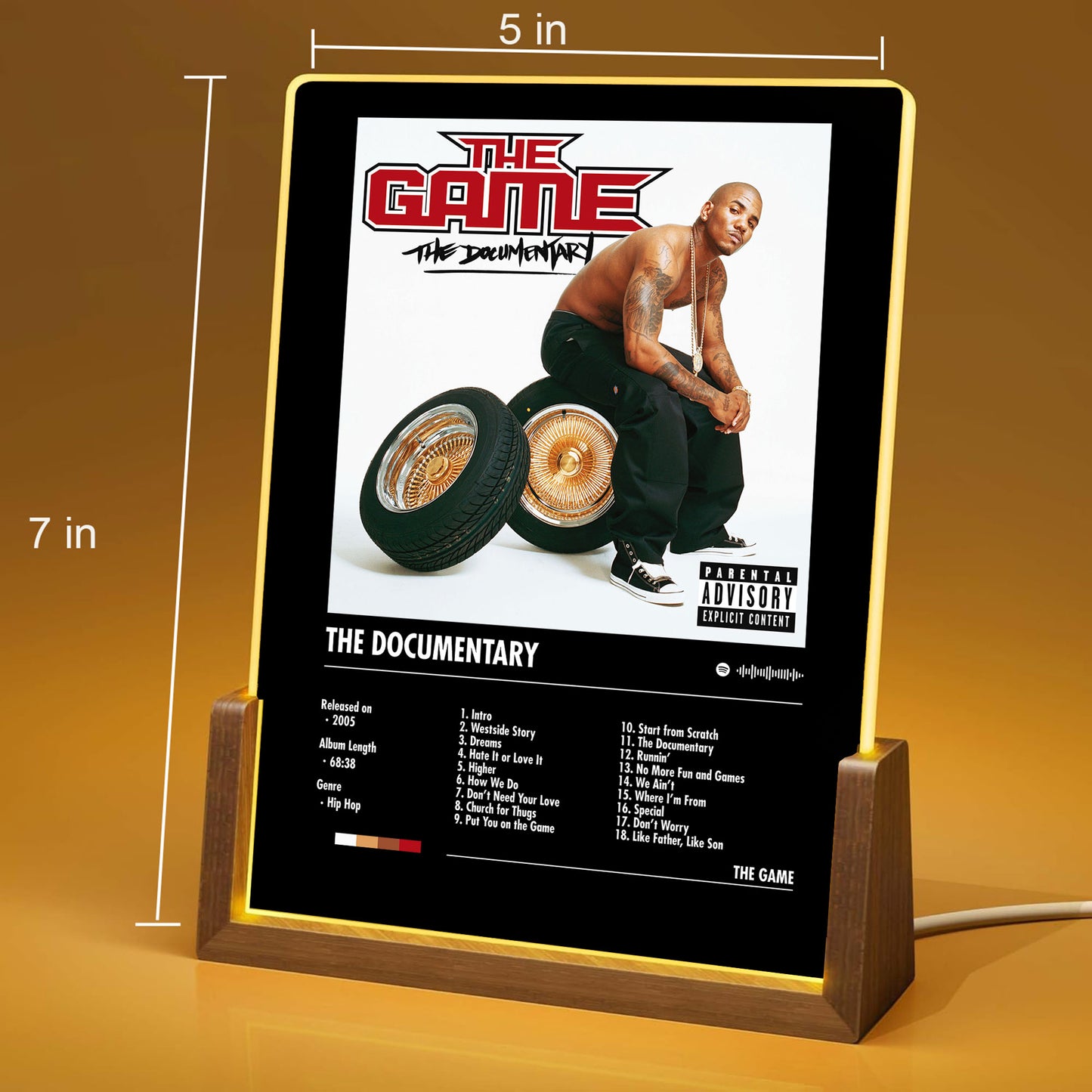 The Game "The Documentary" Album Decor Acrylic LED Frame
