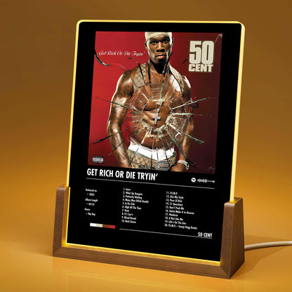 50 Cent "Get Rich or Die Tryin" Album Decor Acrylic LED Frame