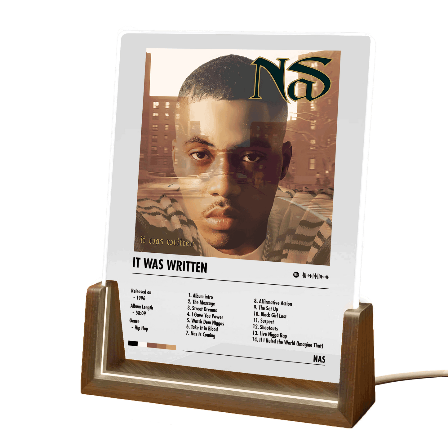 Nas "It Was Written" Album Decor Acrylic LED Frame