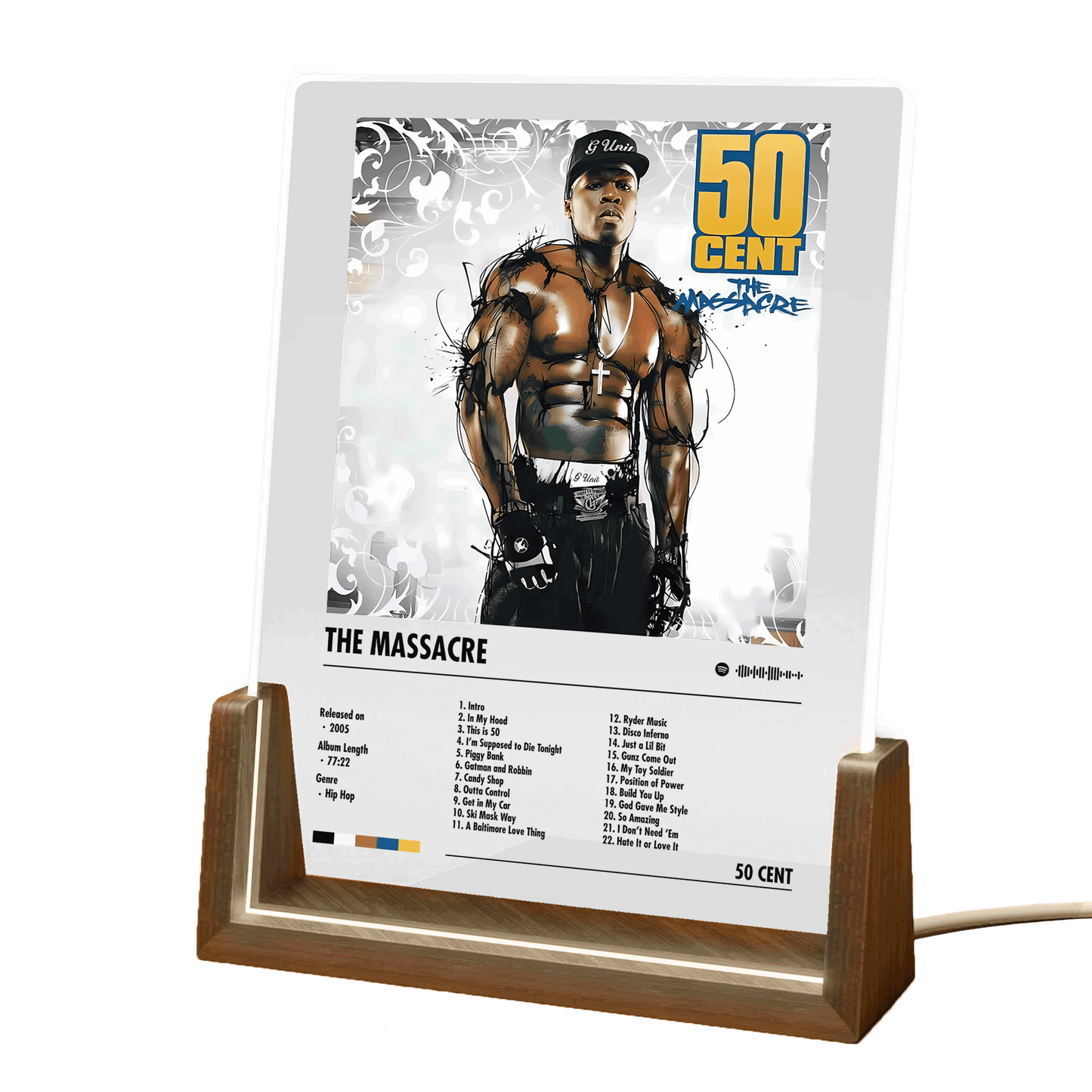 50 Cent "The Massacre" Album Decor Acrylic LED Frame