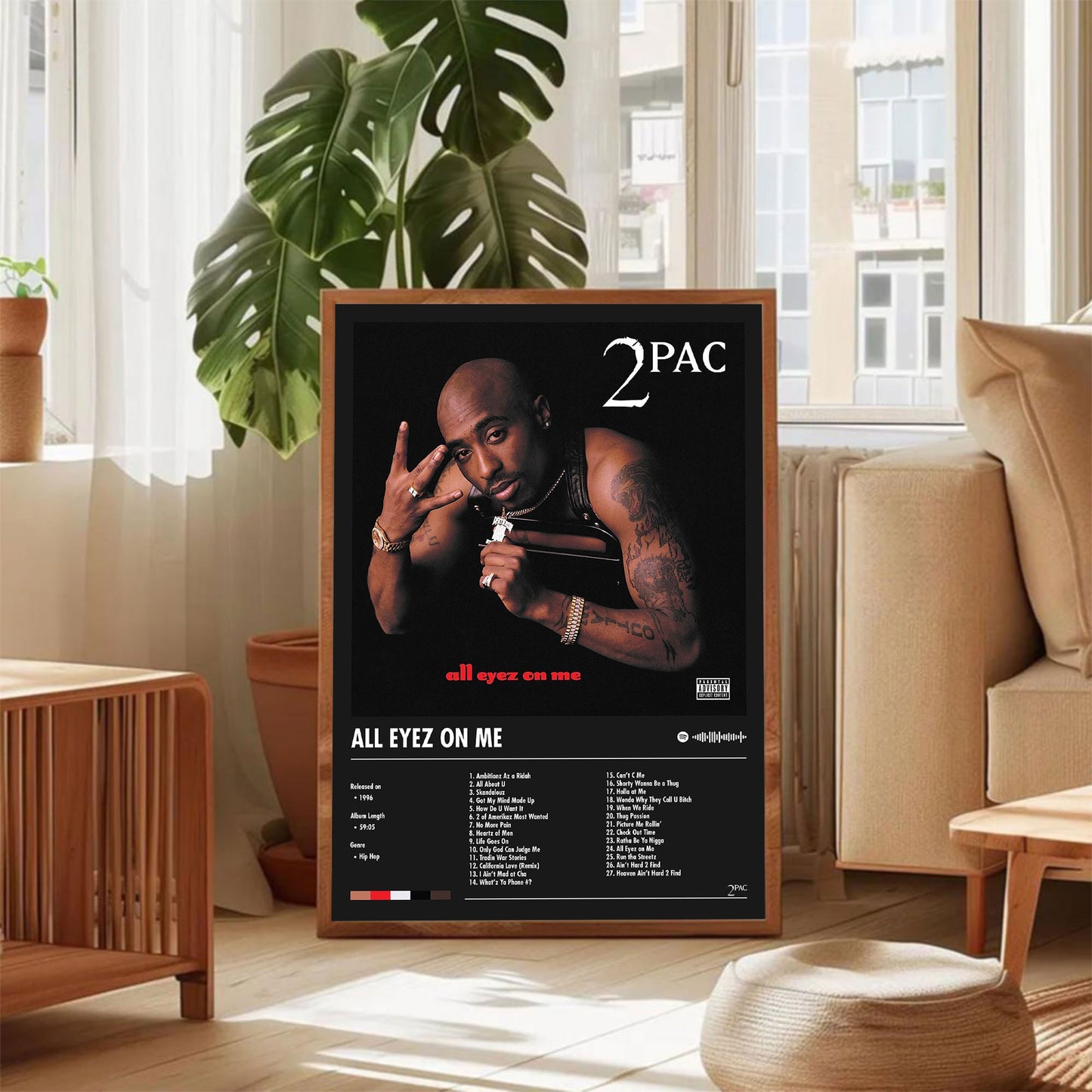 2Pac "All Eyez On Me" Album Decor Poster (Digital Download)