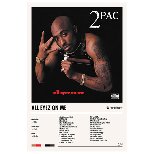 2Pac "All Eyez On Me" Album Decor Poster (Digital Download)
