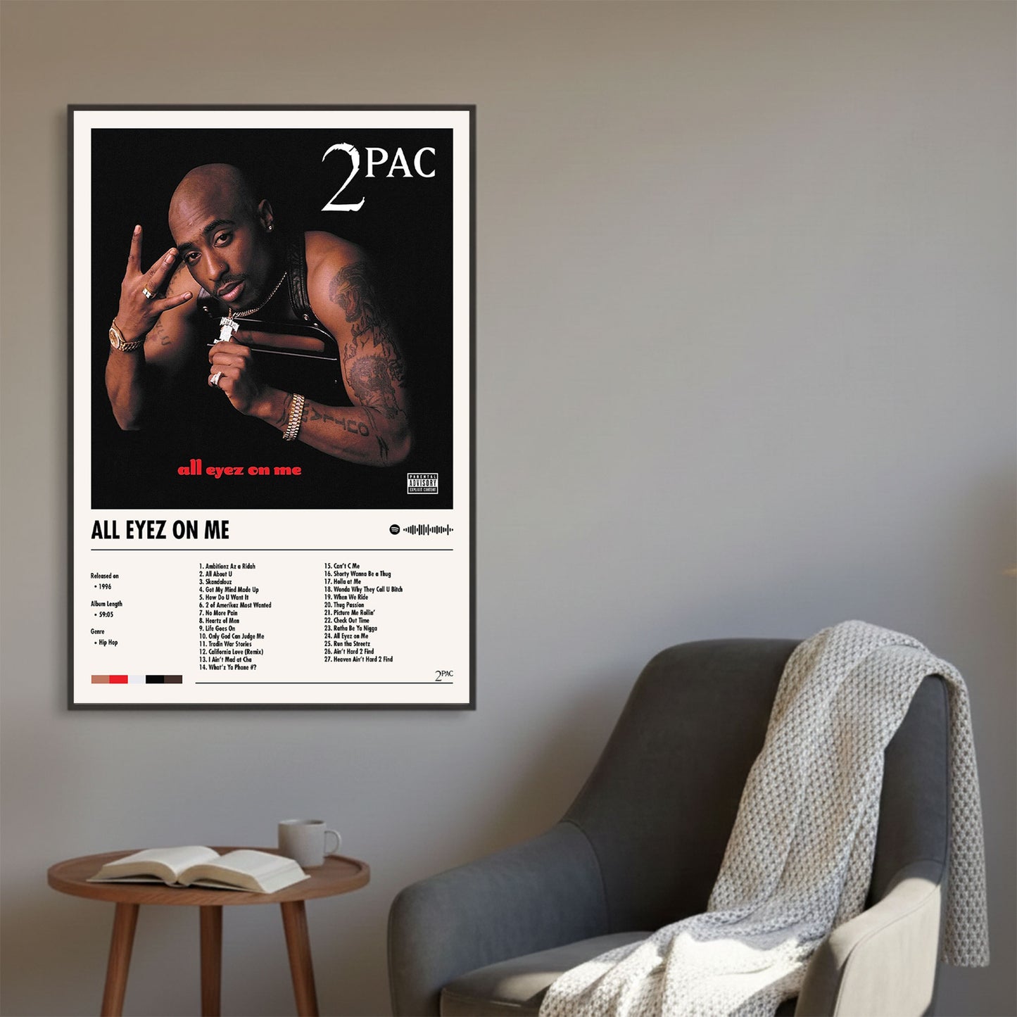 2Pac "All Eyez On Me" Album Decor Poster (Digital Download)