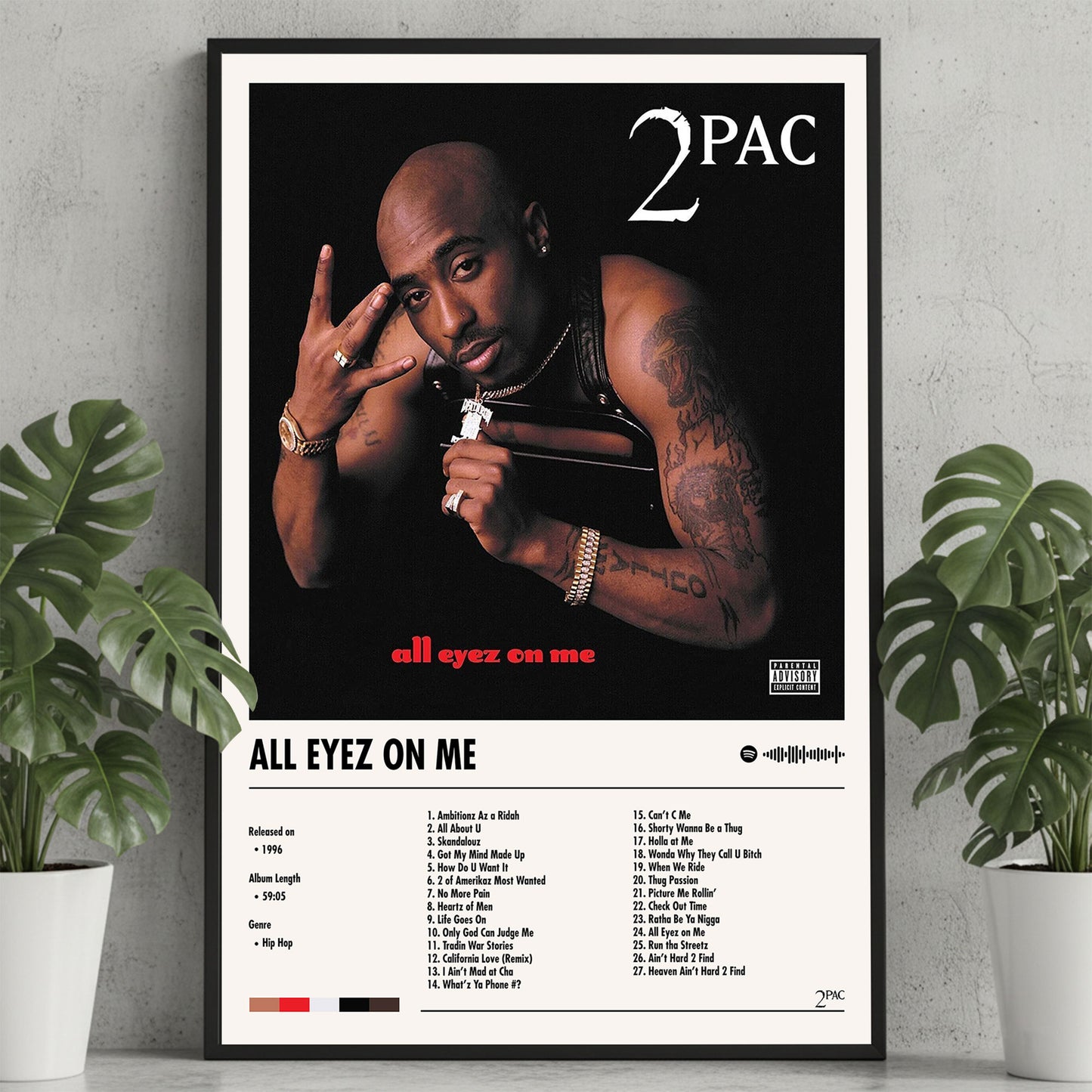 2Pac "All Eyez On Me" Album Decor Poster (Digital Download)