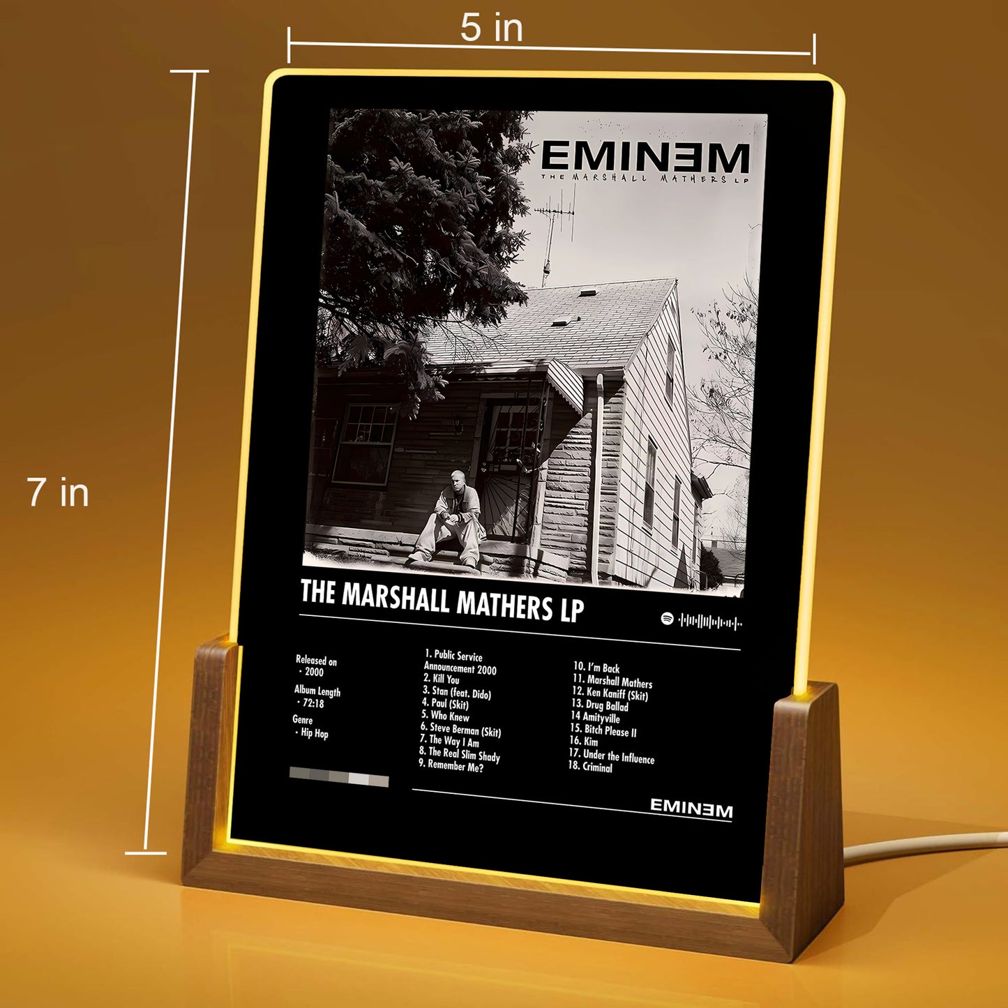 Eminem "The Marshall Mathers LP" Album Decor Acrylic LED Frame