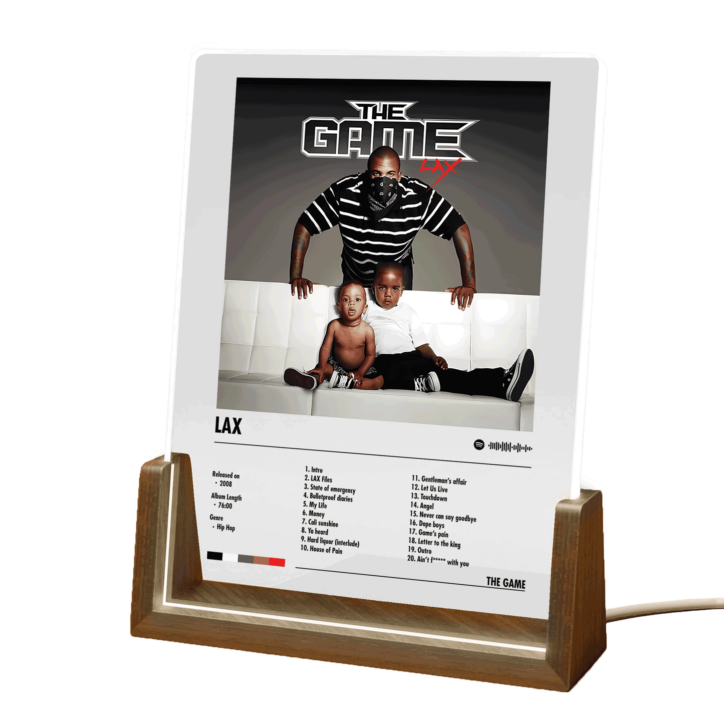 The Game "LAX" Album Decor Acrylic LED Frame