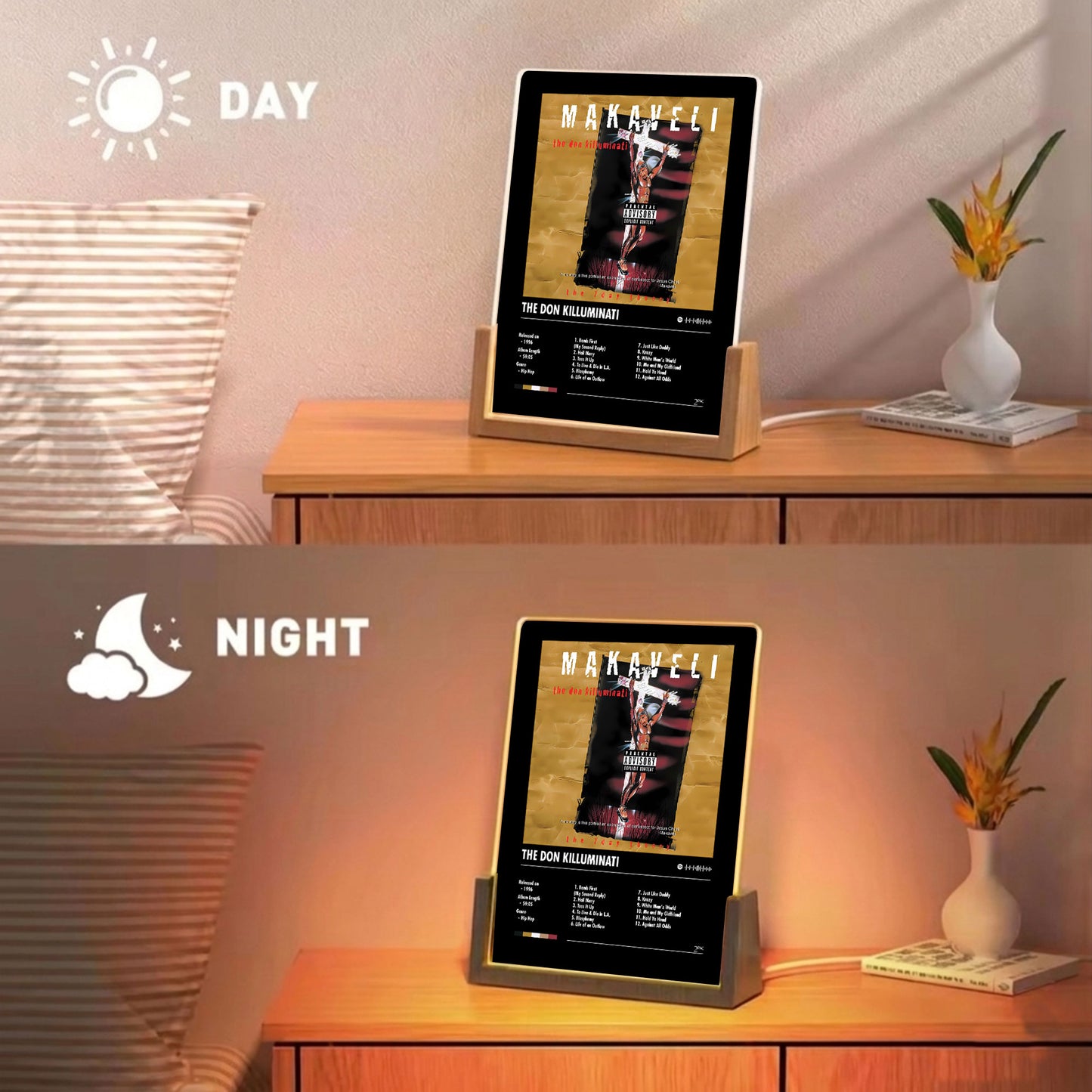 2Pac "Makaveli" Album Decor Acrylic LED Frame