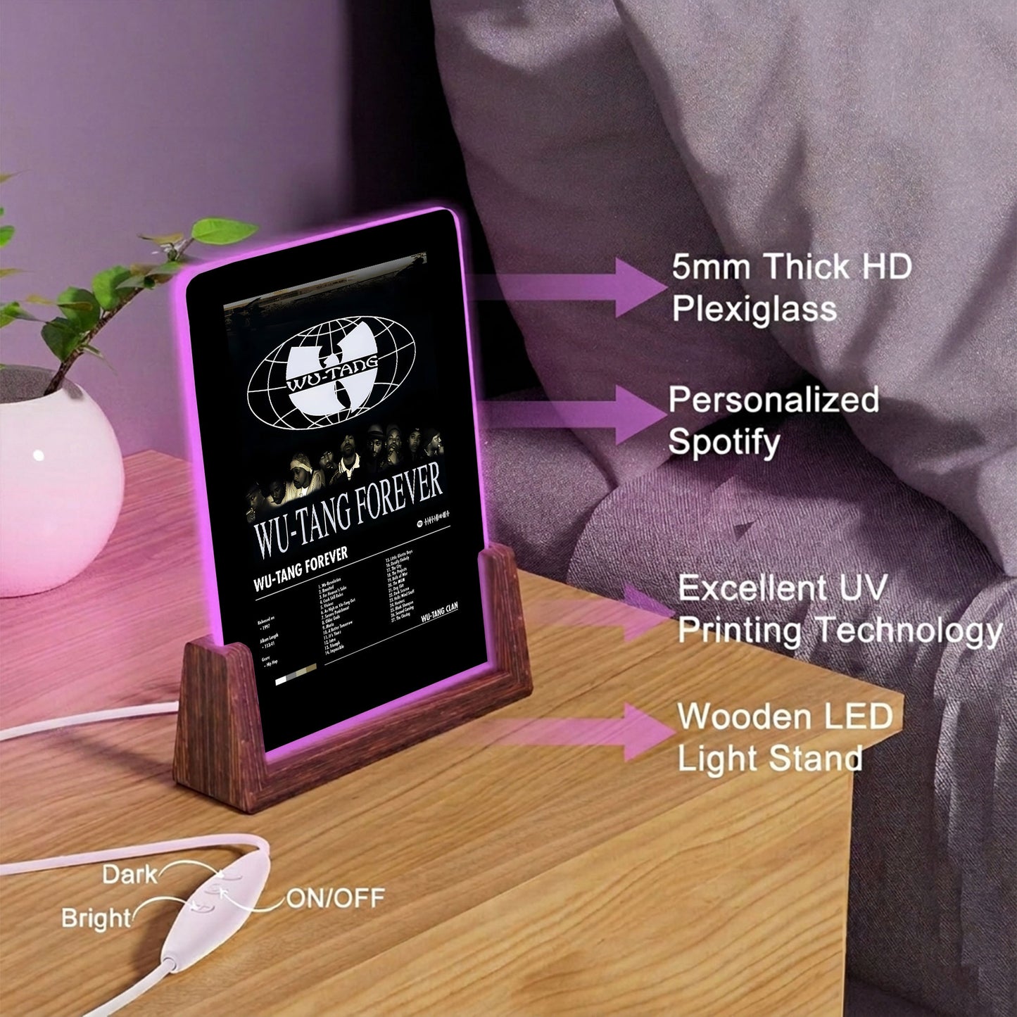Wu-Tang Clan Album Decor Acrylic LED Frame
