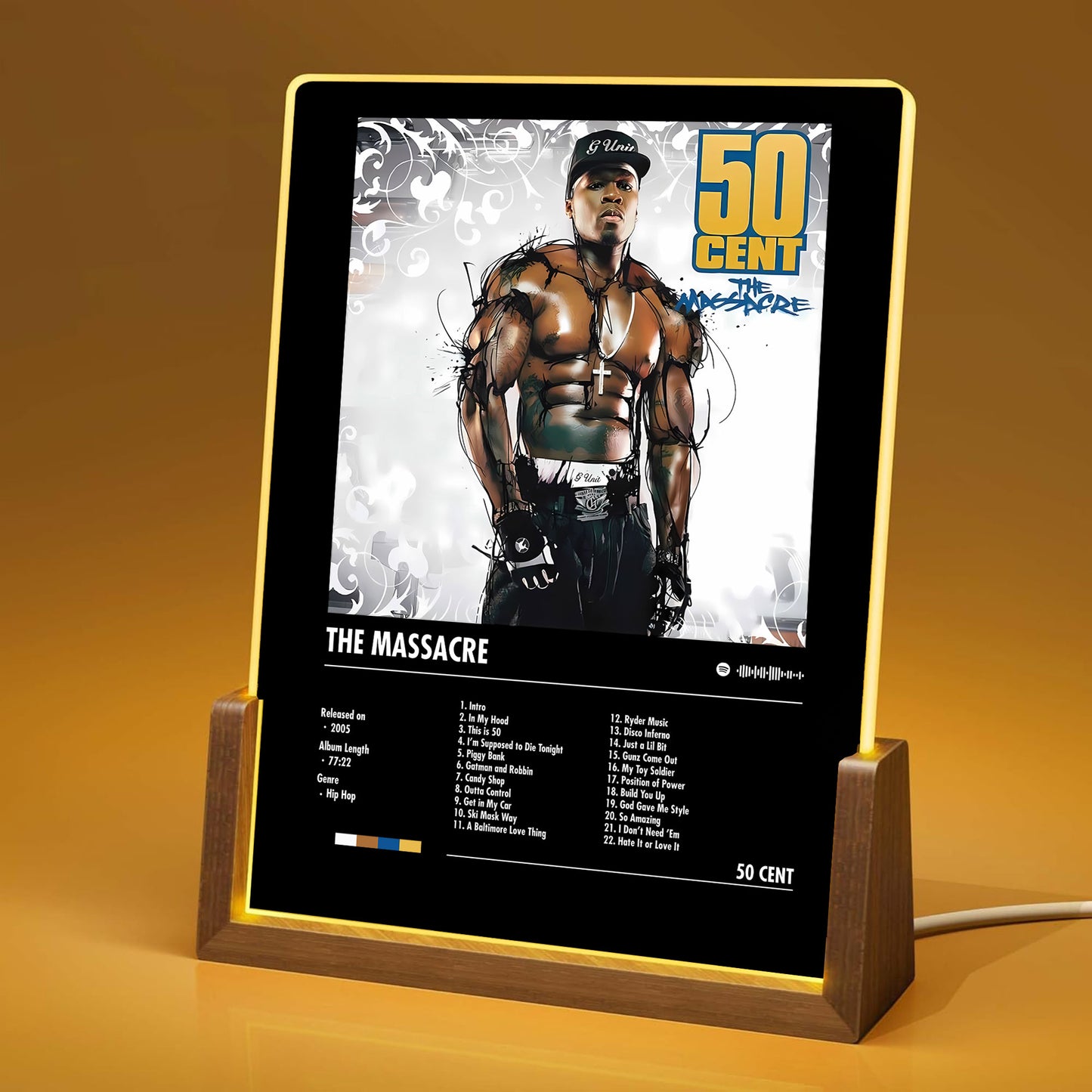 50 Cent "The Massacre" Album Decor Acrylic LED Frame