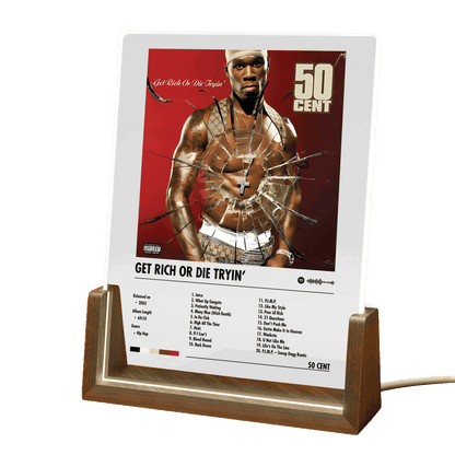 50 Cent "Get Rich or Die Tryin" Album Decor Acrylic LED Frame