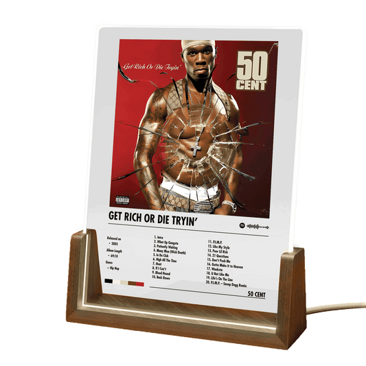 50 Cent "Get Rich or Die Tryin" Album Decor Acrylic LED Frame