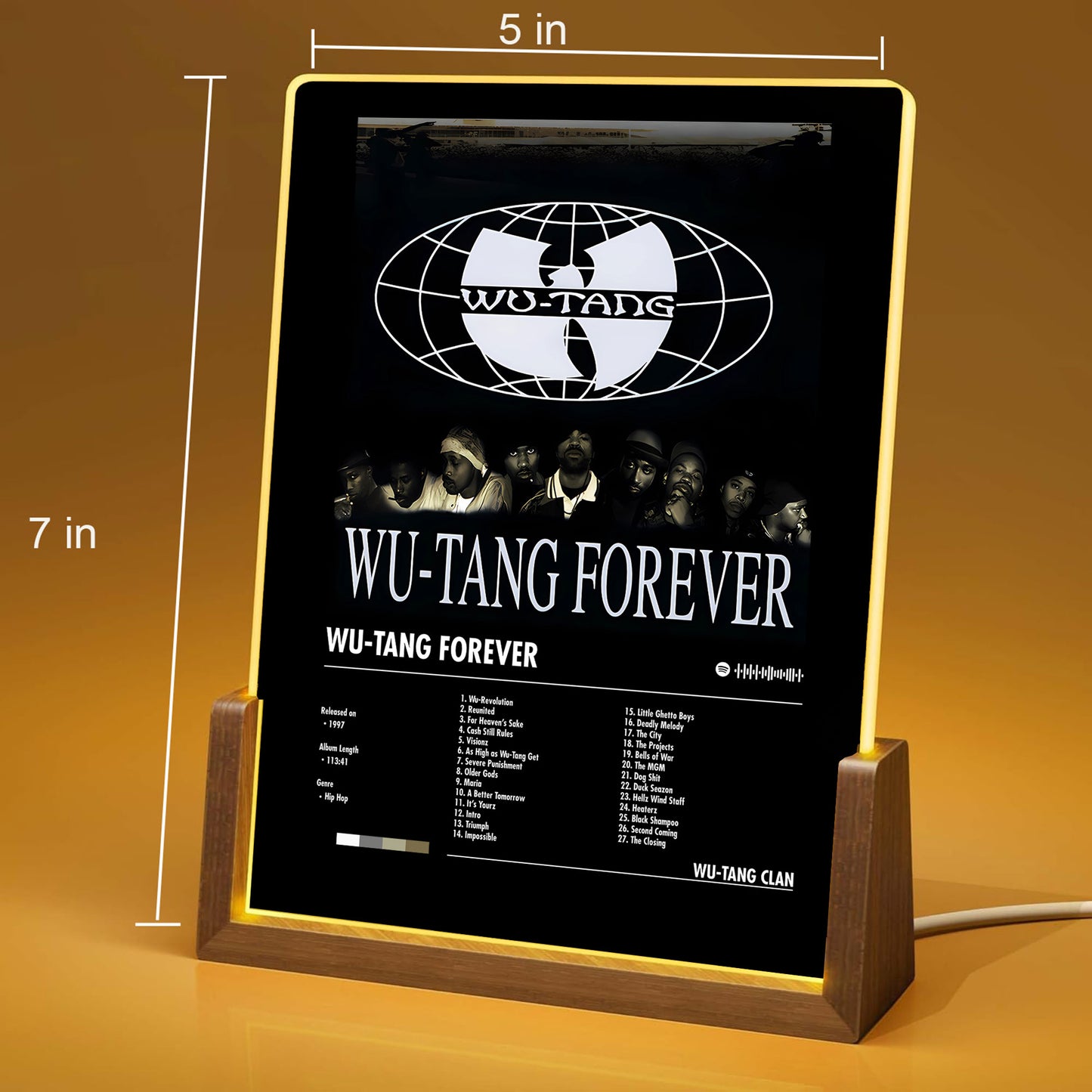 Wu-Tang Clan Album Decor Acrylic LED Frame