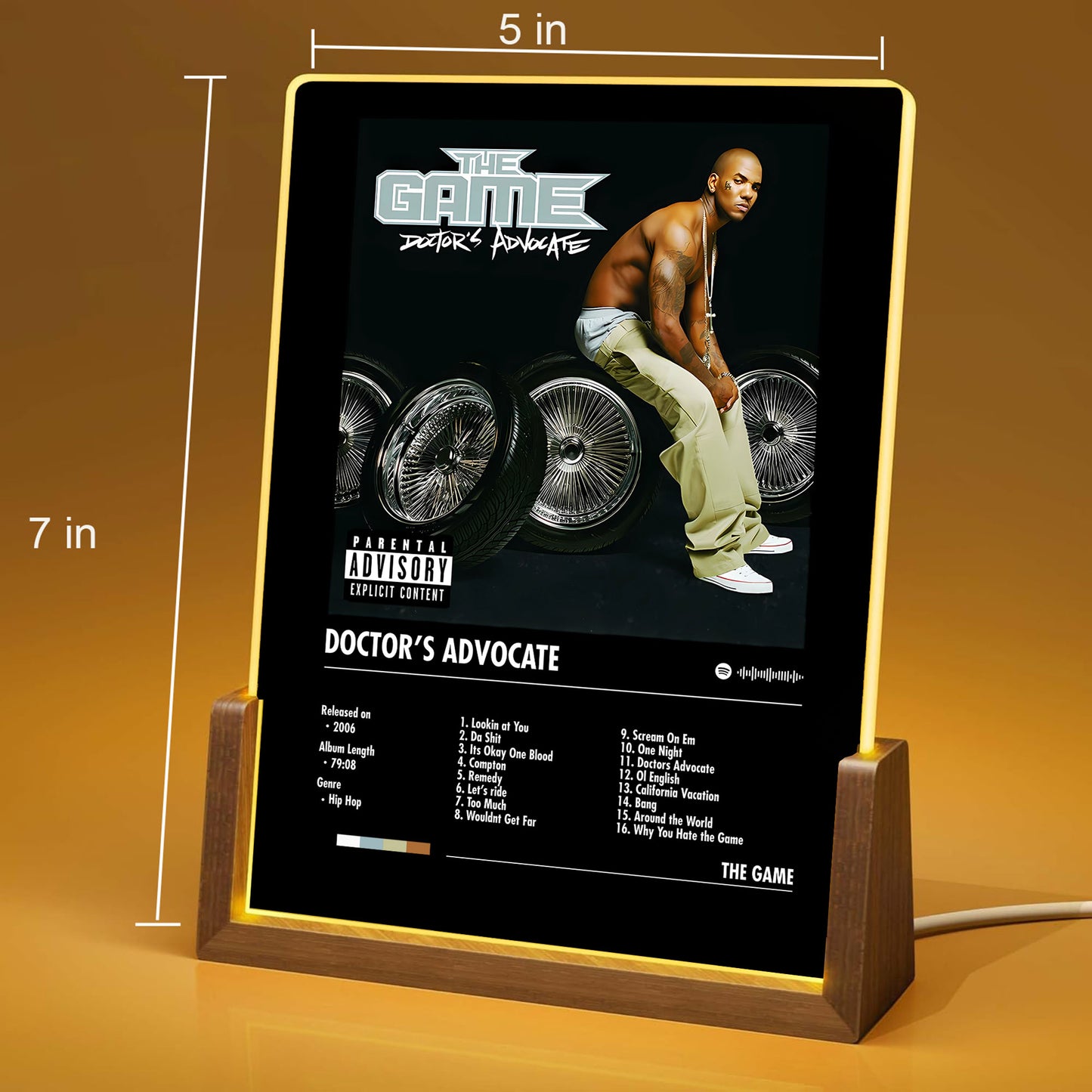 The Game "Doctor's Advocate" Album Decor Acrylic LED Frame