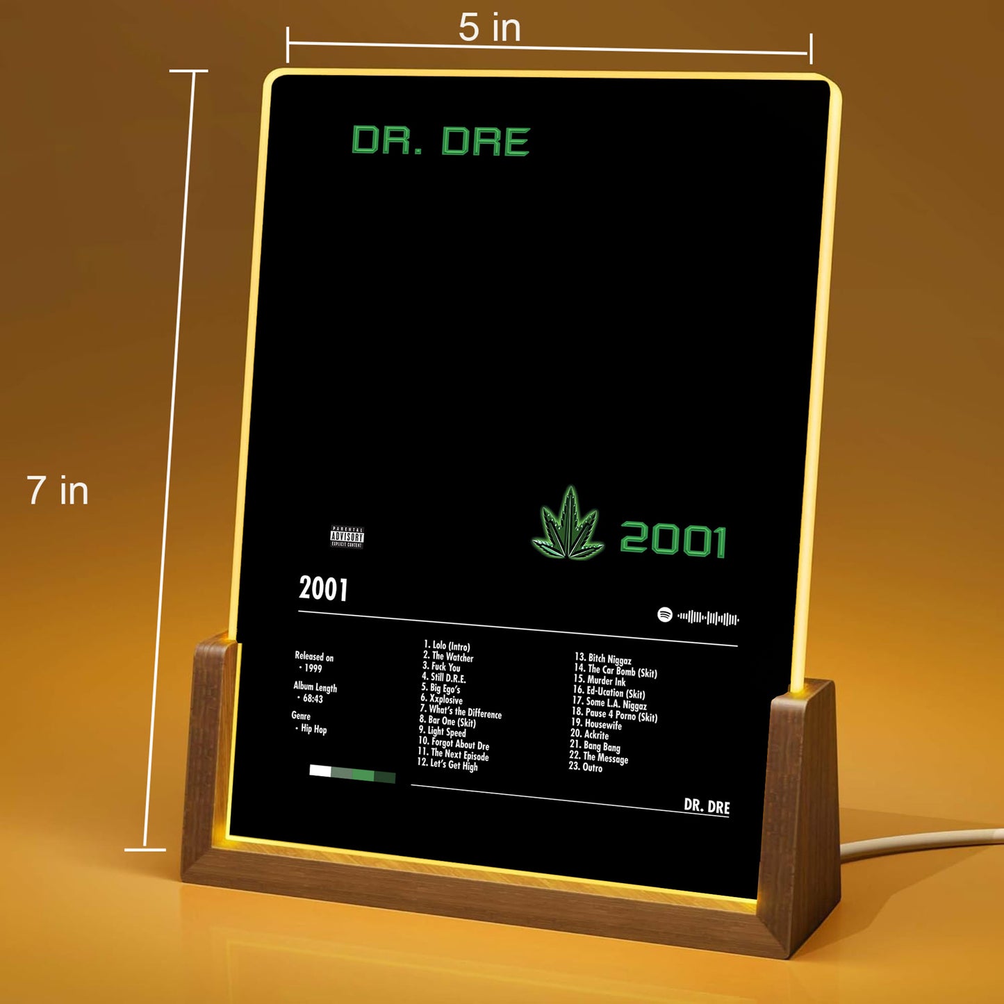 Dr. Dre "2001" Album Decor Acrylic LED Frame