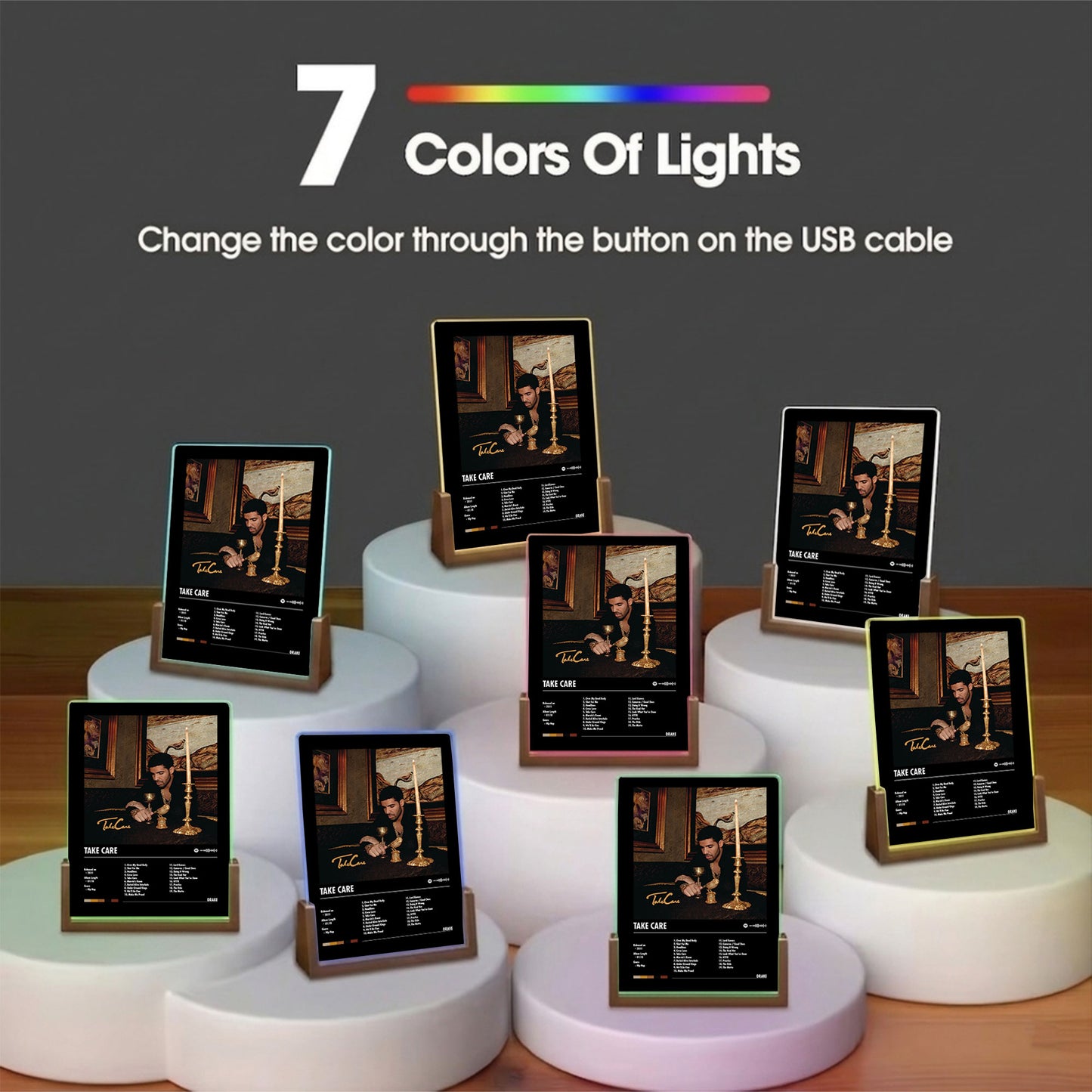 Drake "Take Care" Album Decor Acrylic LED Frame